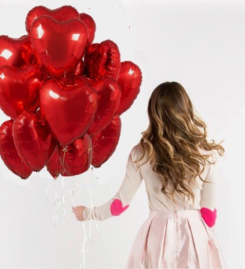 25 Kalp Helyum Balonlar